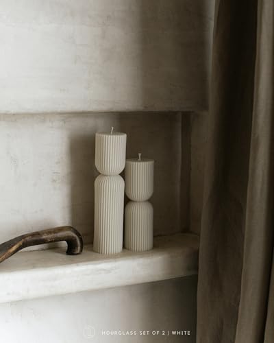LAWA Hourglass Pillar Candle - Large Beautiful Handmade Pillar Scented Soy Wax Elegant Bubble Aesthetic Candle Housewarmin...