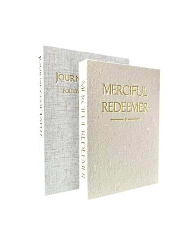 Decorative Books for Home Decor - Set of 2 Rustic Fake Faux Book Storage Boxes, Magnetic Closure, Scripture Inside, Linen ...
