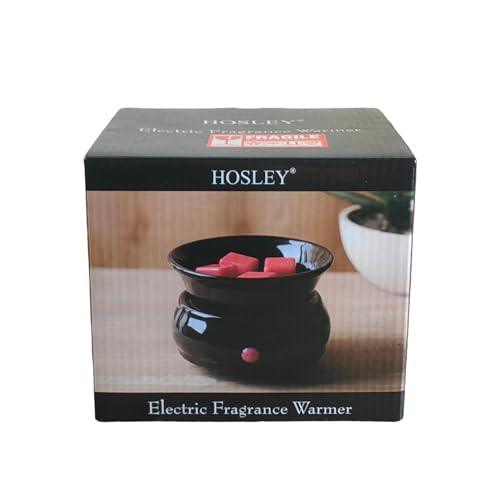 Hosley Black Ceramic Electric Warmer for Fragrance Candle Wax Liquid Potpourri. Ideal for Spa and Aromatherapy. Use Brand ...