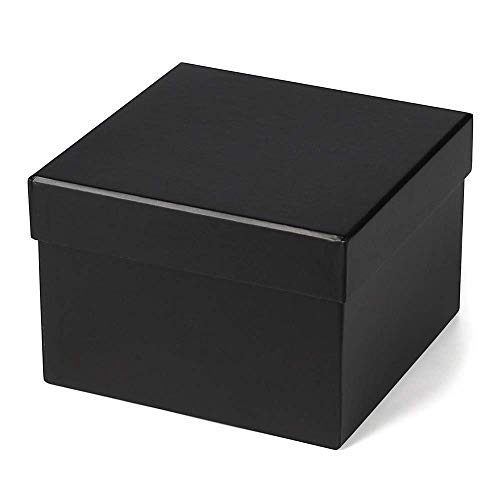 Briful Square Gift Boxes with Lids Set of 4 Black Gift Box Assorted Sizes Nesting Gift Boxes for Presents Birthday Bridesm...