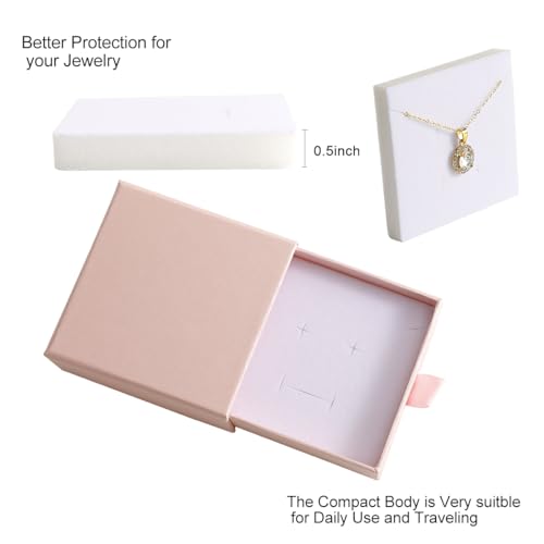 40Pcs Pearlescent Pink Small Jewelry Boxes 3.54×3.54×1.26in Cardboard Jewelry Gift Boxes Jewelry Packaging for Small Busin...
