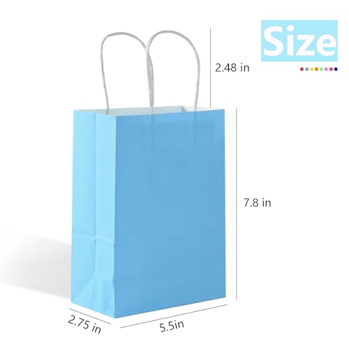 Yasashii Small Gift Bags With Handles, 24Pcs-8 Colors Kraft Paper Party Favor Gift Tteat Bags, Rainbow Bag For Christmas, ...