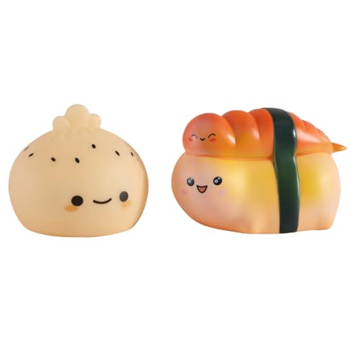 Urban Lifestyle Figural Food Squish LED Mood Lamp, 2 Pack with Dumpling and Sushi, 3.8 inches Tall