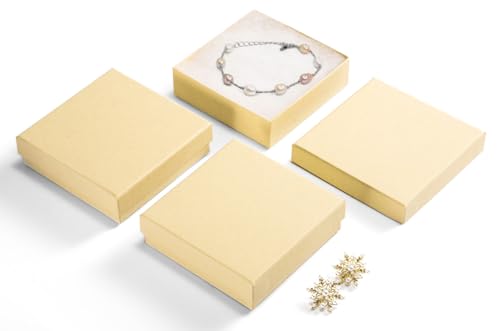 MESHA Jewelry Gift Boxes, 3.5x3.5x1 Inch 20 Pcs Matte Small Gift Box with Lids, Small Cardboard Jewelry Boxes with Cotton ...