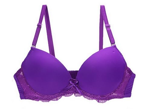 Women's Everyday Bra Classic Push Up Underwire Everyday Soft Lace Padded Solid Color Bras Cup Up to E