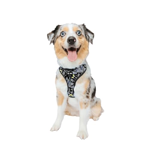 Sassy Woof Dog Adjustable Harness - Batman™ - M, Breathable Mesh, No Pull Design with Two D-Rings, Patented Design, Perfec...