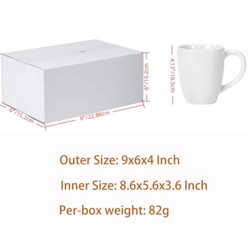 PETAFLOP 9x6x4 Shipping Boxes White Cardboard Mailing Boxes Single Wall Corrugated Box, 25 Pack