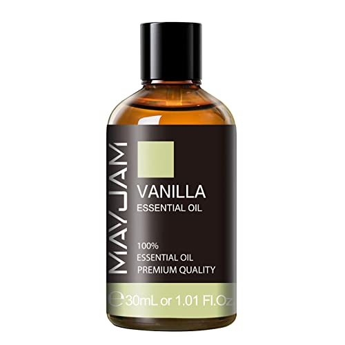 Vanilla Essential Oil 30ml/1.01fl.oz, MAYJAM Premium Vanilla Oils for Aromatherapy, Diffuser, Soap Making, Candle Making, ...