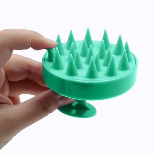 Hair Scalp Scrubber Shampoo Brush, Silicone Scalp Massager Hair Scrubber, Green