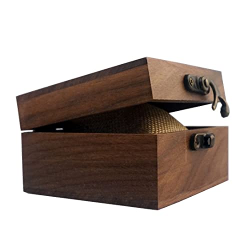 LONMAIX 2PCS/PACK Walnut Wood Box for Crafts, Jewelry Box and Watch Box Wooden Keepsake Box Gift (Walnut Box-2PCS/PACK)
