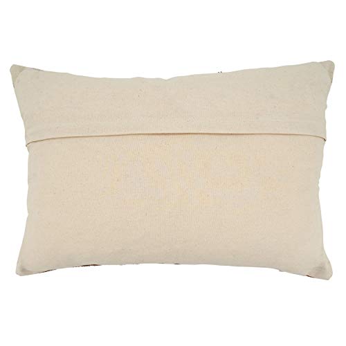 SARO LIFESTYLE Ryder Collection Two-Tone Design Printed and Embroidered Pillow Cover, 16"x24", Mocha