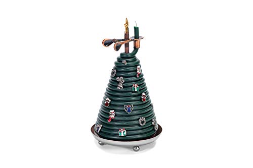 Candle by the Hour 80-Hour Christmas Tree Candle with 14 charms, Eco-friendly Natural Beeswax with Cotton Wick