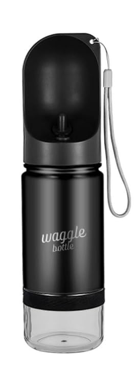 Waggle Bottle Stainless Steel Dog Travel Water Bottle, Double-Wall Vacuum Insulated Portable Dog Water Dispenser, Drink Cu...