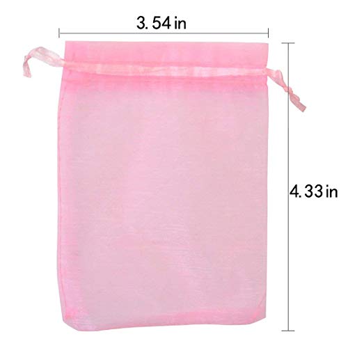 Tojwi 50pcs Organza Bags-Mix Color 3.54''x4.33''(9x11cm) Satin Drawstring Organza Pouch Wedding Party Favor Gift Bag Jewel...