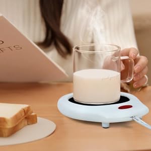 Home&Office Desktop Electric Mug Warmer-Coffee/Tea/Cocoa/Soup-Scented Candles Gift for Winter 2pcs(White and Black (CFW00...