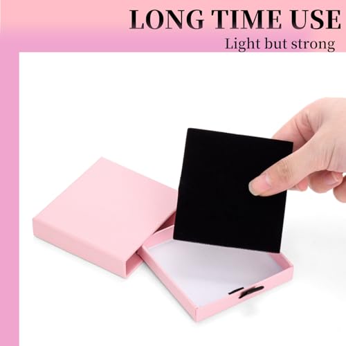 WRINGKIT 20 Pack Pink Jewelry Gift Boxes, Cardboard Jewelry Packaging Boxes with Lid and Black Sponge Lining, Small Empty ...
