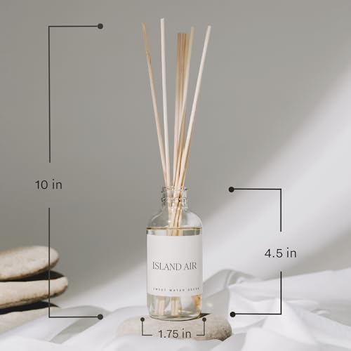 Sweet Water Decor Salt & Sea Reed Diffuser Set - Sea Salt Citrus & Musk Amber Scent Diffuser - Reed Diffusers for Home wit...