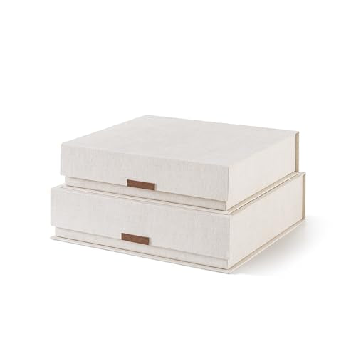 Soul & Lane Letter Storage Box Set of 2 – Magnetic Closure Organizer for Letters, Decorative Photo Storage Case with Keeps...