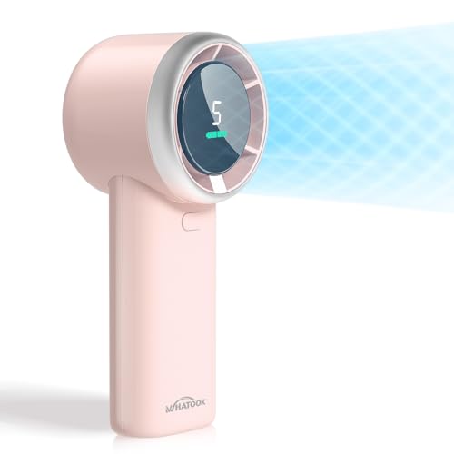 WHATOOK Portable Handheld Mini Fan: High Speed Cooling Fan, 10 Hours Battery Life, USB Rechargeable, Small Essentials for ...
