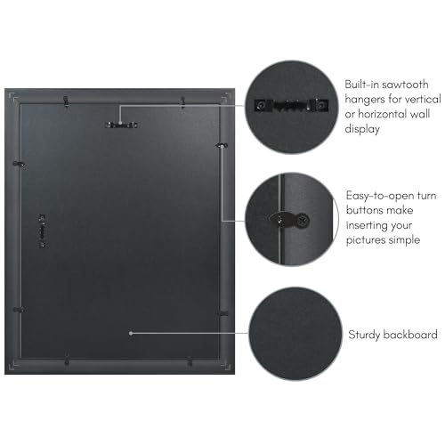Americanflat 11x14 Picture Frame with Shatter-Resistant Glass - Use as 8x10 Frame with Mat or Display 11x14 Photo Without ...