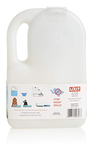 Lixit® Water Boy Portable Travel Dog Bowl - 3 Quart Spill Free Self Filling Pet Water Bowl - Made in USA (White, 1 Pack)