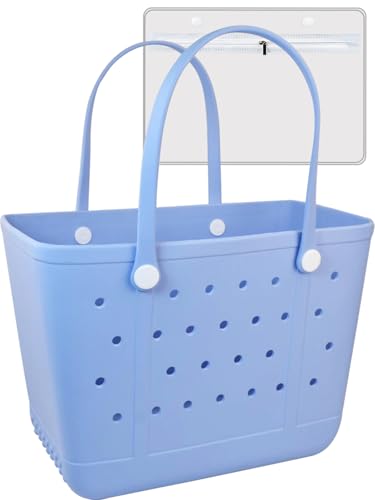 Uwyriwooq Beach Tote Bag for Women, Rubber Beach Bag Waterproof Sandproof, Extra Large EVA Tote Bag Boat Bag
