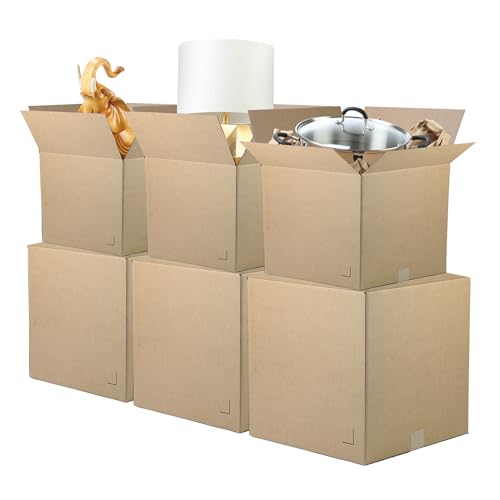 The Boxery Moving Boxes 10-Pack Medium | 18x14x12 inch Brown/Kraft Corrugated Cardboard Packing, Moving & Storage for Busi...