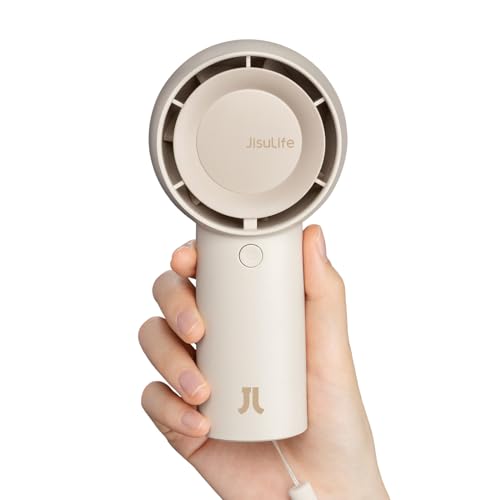 JISULIFE Handheld Portable Turbo Fan [16H Max Cooling Time], 4000mAh USB Rechargeable Personal Battery Operated Mini Small...