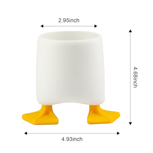 Viabty Creative Cute Duck Pen Pencil Holder, Multifunctional Stationery Pen Holder Makeup Brush Holder Kitchen Storage Cup