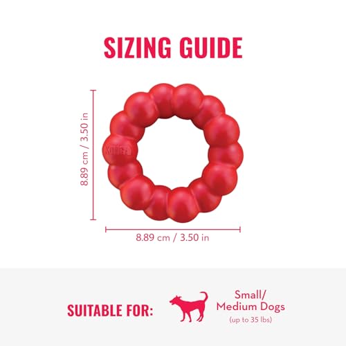 KONG Ring - Natural Rubber Ring Toy for Healthy Chewing Habits - Chew Toy Supports Dog Dental Health - Dog Toy Supports In...