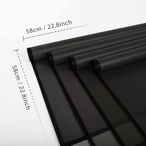 FUHITIM 20 Sheets Flower Wrapping Paper - Waterproof Black Floral Wrapping Paper for DIY Crafts, Florist Supplies Packagin...
