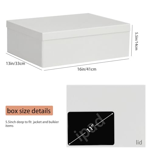 Rinrda Extra Large Gift Box 16.5x13x5.5 inches,White Gift Boxes with Lids for Presents,Perfect for Birthday,Valentine's Da...