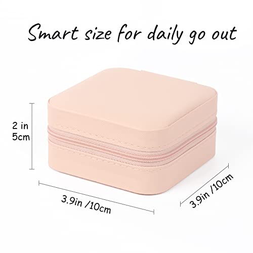 MFXIP Travel Jewelry Case Small Jewelry Box Jewelry Organizer Storage Case Portable PU Leather Mini Jewelry Travel Case fo...