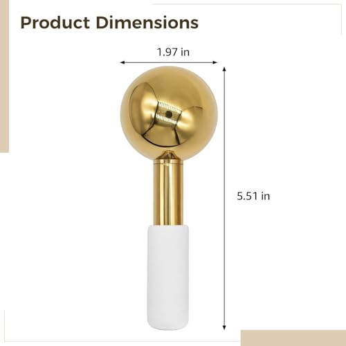 2 PCS Ice Globes for Face, Stainless Steel Ice Globe Face Lifting and Firming Tool, Ice Ball Face Skin Care, Smooth Metal ...