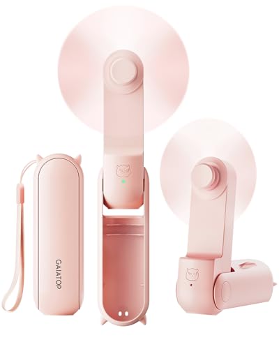 Gaiatop Portable Handheld Fan, 3 in 1 Mini Fan Handheld [17h Max Cooling], Foldable Personal Fans Pocket Design, USB Trave...