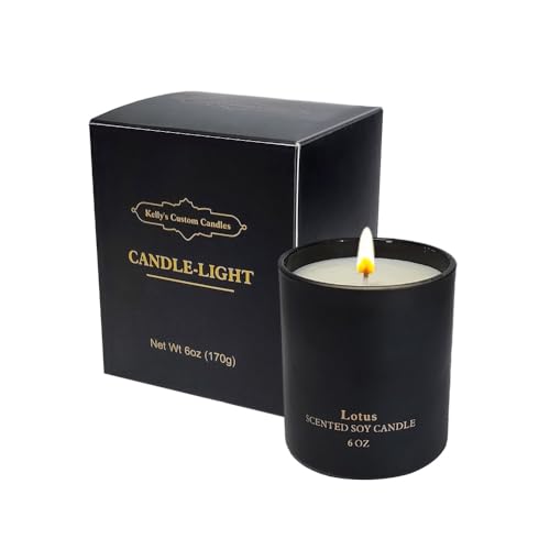 Kelly's Custom Candles Scented Candles for Women,Premium Lotus Aromatherapy Candles, Home Scented Candle, 6 oz Soy Candle...