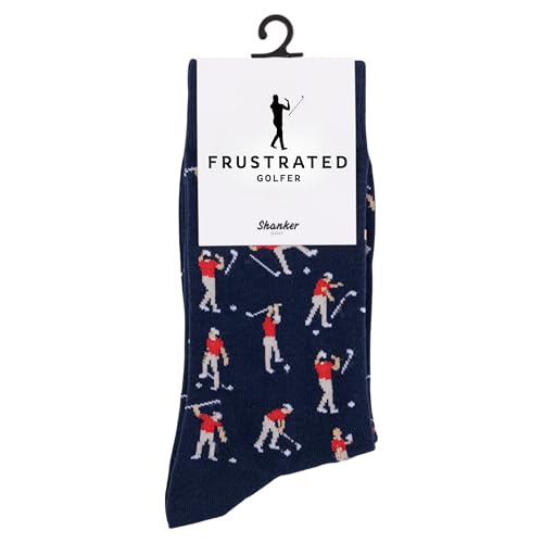 Shanker Golf Socks - Funny Angry Golfer Socks - Funny Golf Gift for Men - 1 Pair per Pack - Size 10-13