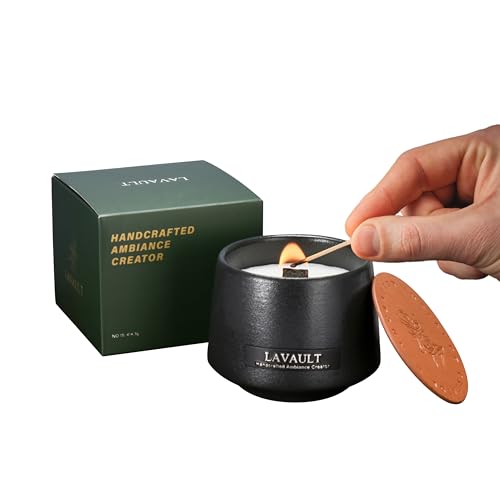 Lavault Stone Jar Candles - Long-Lasting Burn Time - Made from Natural Soy Wax and Essential Oils - Paraffin-Free - Ideal ...
