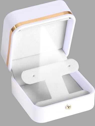 LAODA LED T Style Earring Gift Box for Dangling and Hoop Earrings Luxury PU Leather Material Multiple Use Necklace Earring...