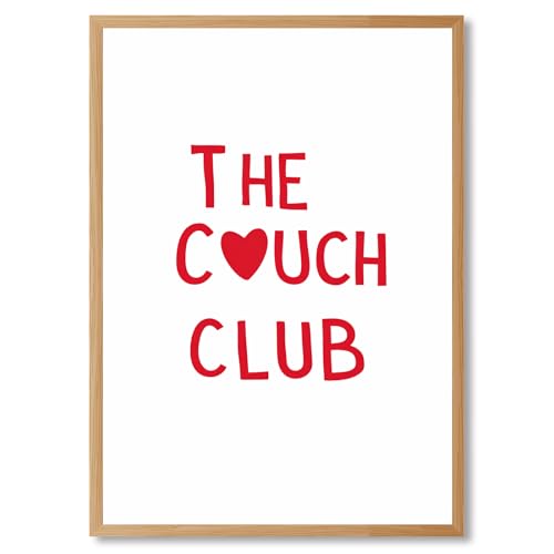 Framed The Couch Club Poster Canvas Print Art Minimalist Aesthetic Quirky Poster Pictures Wall Art Wall Decor for Living R...