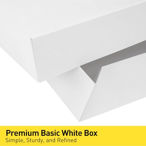 SUNCOLOR 6 Pack 14" Medium White Gift Boxes With Lids For Clothes Presents