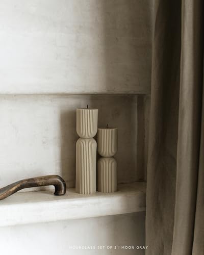 LAWA Hourglass Pillar Candle - Large Beautiful Handmade Pillar Scented Soy Wax Candle Elegant Bubble Aesthetic Candle Hous...