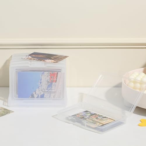 novelinks Transparent 4" x 6" Photo Storage Boxes, 6 Inner Photo Organizer Cases with Tray, Picture Storage Containers for...