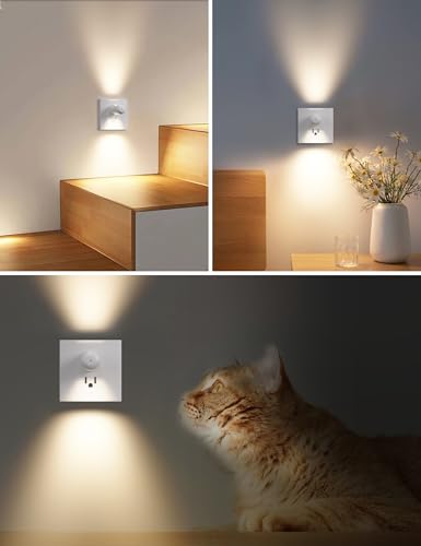 GEPLAD 6-Pack LED Night Light Plug-in Wall Outlet Light, Soft White 3000K,Dusk to Dawn Nightlight,Ambient Lighting,Nightli...