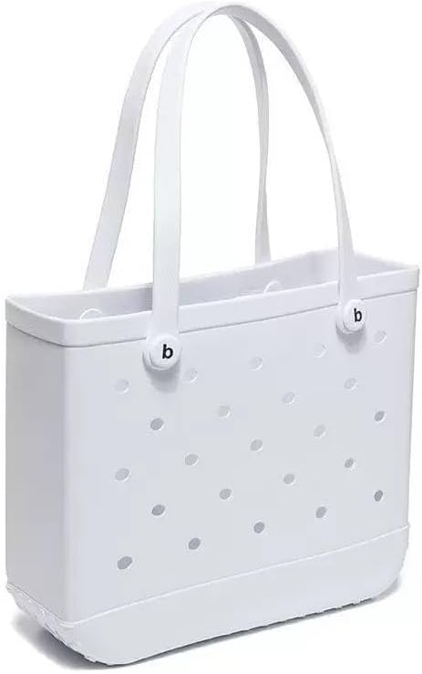 Waterproof Beach Bag Large Pool Tote with Free Charm Gift - EVA Beach Bag for Women, Sand-Free Summer Vacation Bag with Ha...