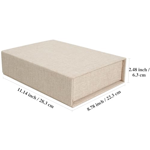 Hiwhy Photo Storage Box 8x10, Linen Memory Photo Box Perfect to Store Your Photo, Pictures, Certificates, Scrapbooking Sup...