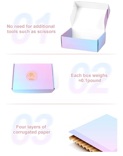 Shipping Boxes 50-Pack Cardboard Boxes: Purple Packaging Boxes - 6x4x2 Mailer Boxes - Small Business Mailing Packing Box