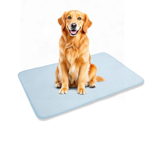 GLIDESMOOTH Dog Cooling Mat, Durable Machine Washable Pets Cool Pad, Large, Blue