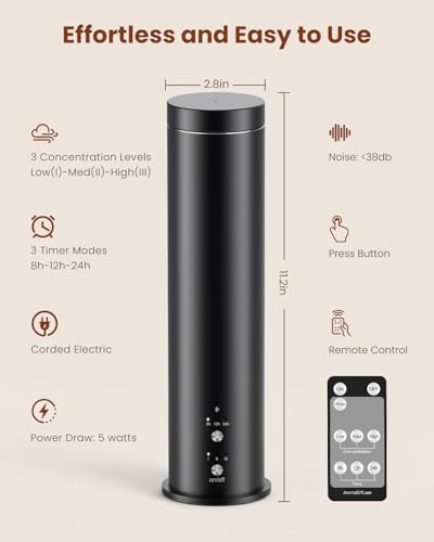 WEKELL Waterless Essential Oil Diffuser for Large Room, 1000 Sq Ft Coverage, Scent Diffuser for Home, Office, Hotel and Sp...