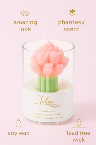 Verdyn Orange Flower Shape Soy Wax Scented Candles 100% Natural Soy Wax | Relaxing Aromatherapy Candle | Housewarming Gift...